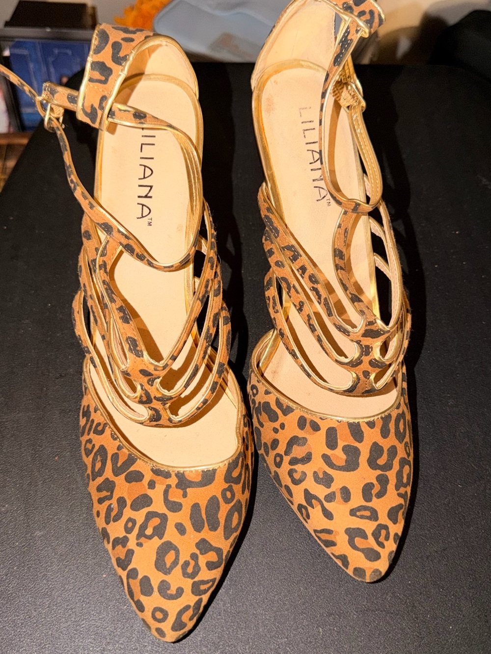 Gold Strappy High Heel Sandals - Women